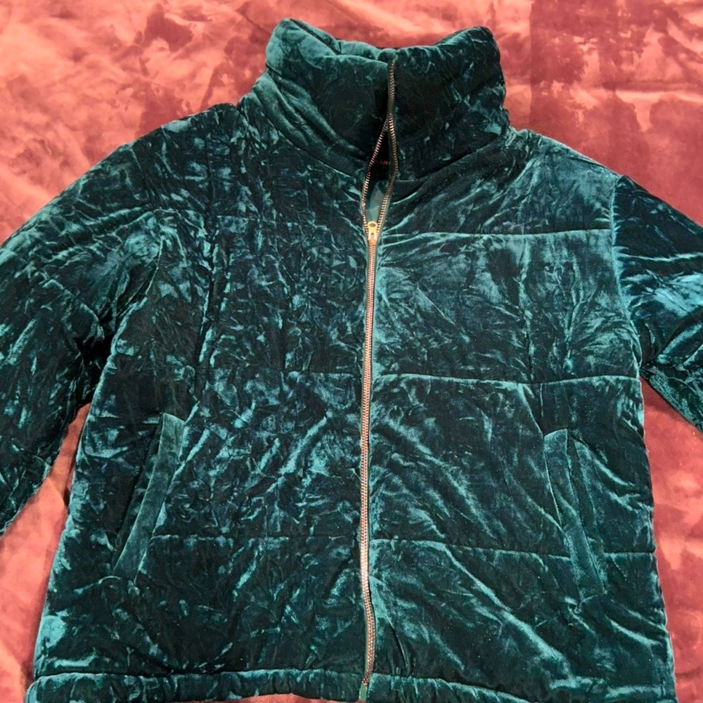 Crushed Velvet Textured Coat
